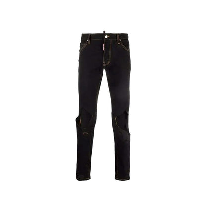Black Cotton Skinny Jeans