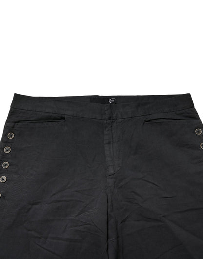 Black Straight Fit Mid Waist Denim Trouser Jeans