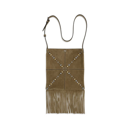 Beige Calf Leather Bos Taurus Shoulder Bag