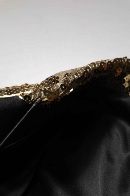 Gold Sequined Double Breasted Jacket Blazer