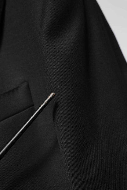 Black Wool Single Breasted Jacket Blazer