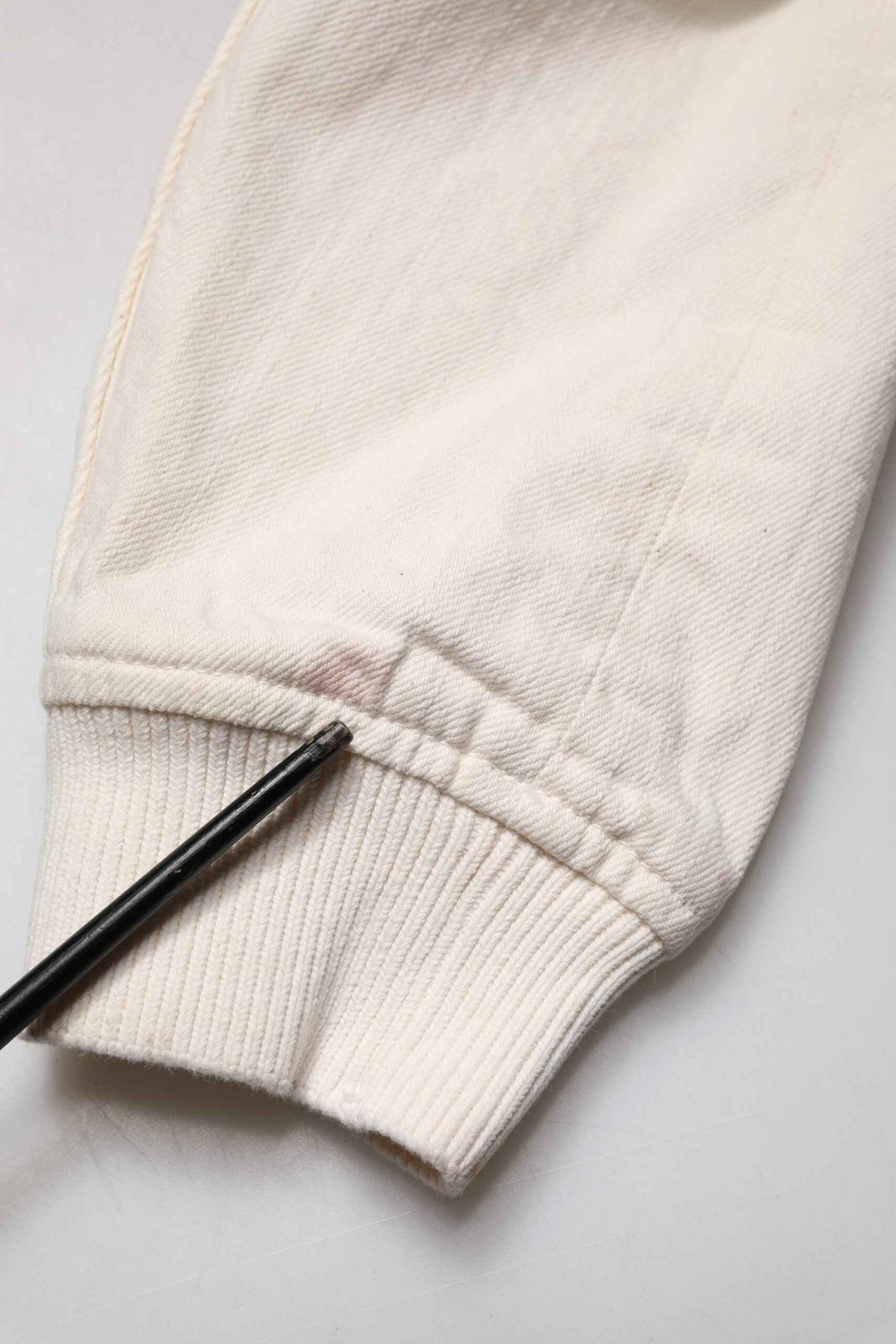 Off White Cotton Full Zip Denim Men Blouson Jacket