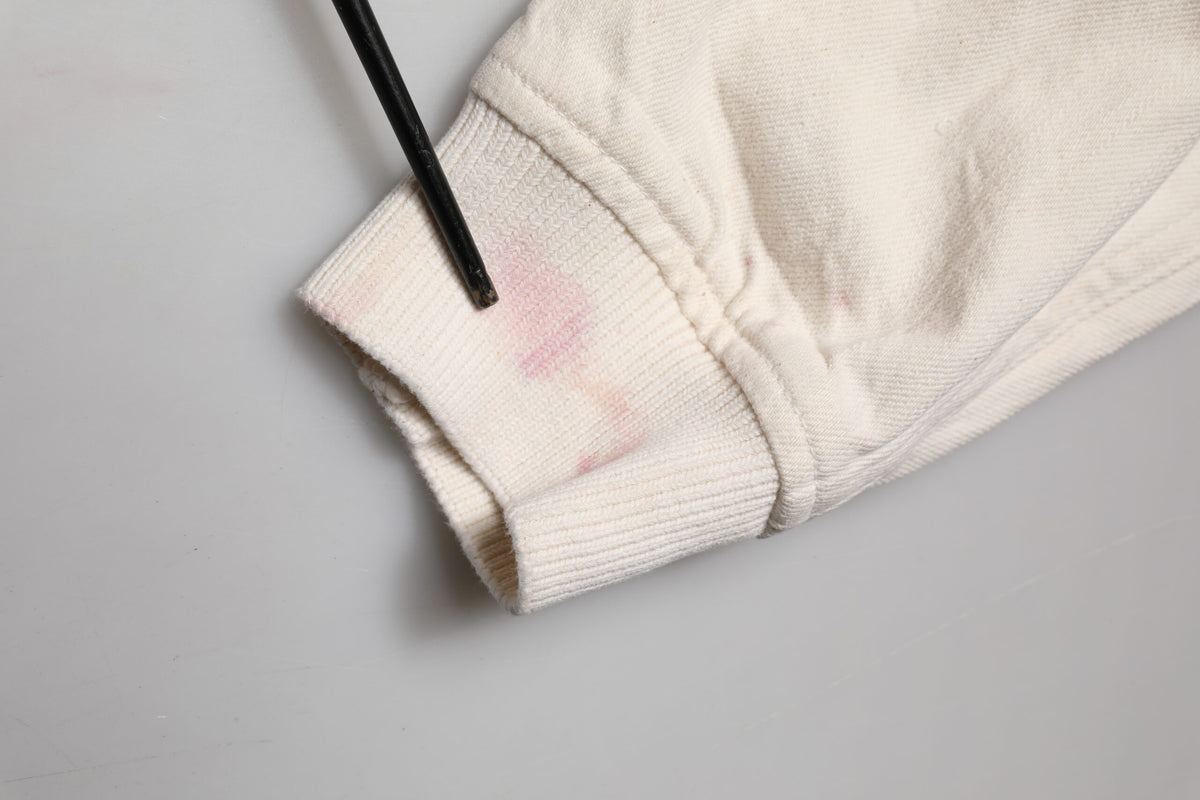 Off White Cotton Full Zip Denim Men Blouson Jacket