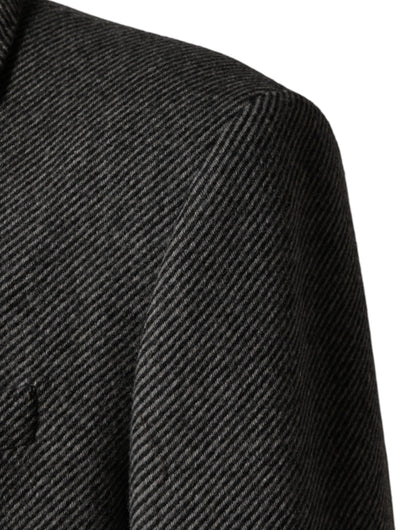 Gray Single Breasted Men Trench Coat Jacket