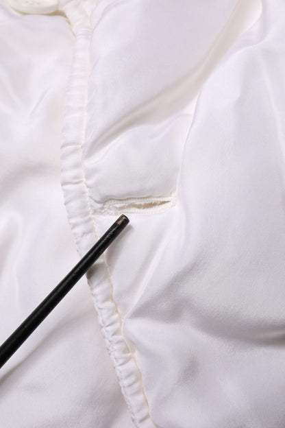 White Silk Padded Parka Men Coat Jacket