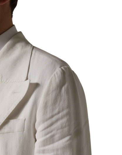White Double Breasted Men Trench Coat Jacket