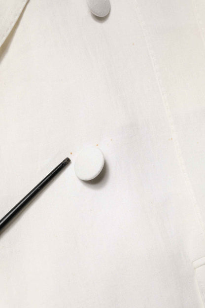 White Double Breasted Men Trench Coat Jacket