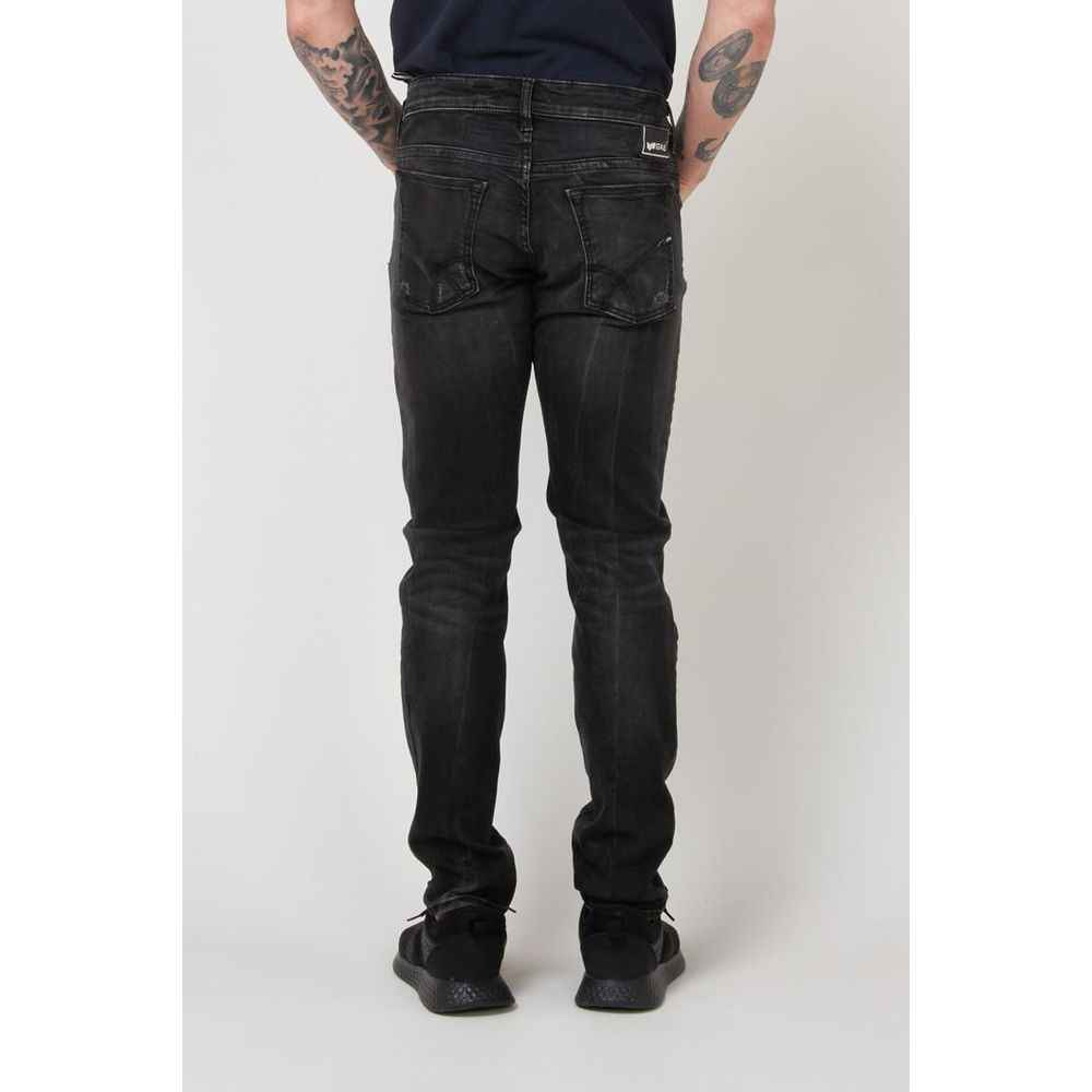 Black Cotton Slim Fit Jeans