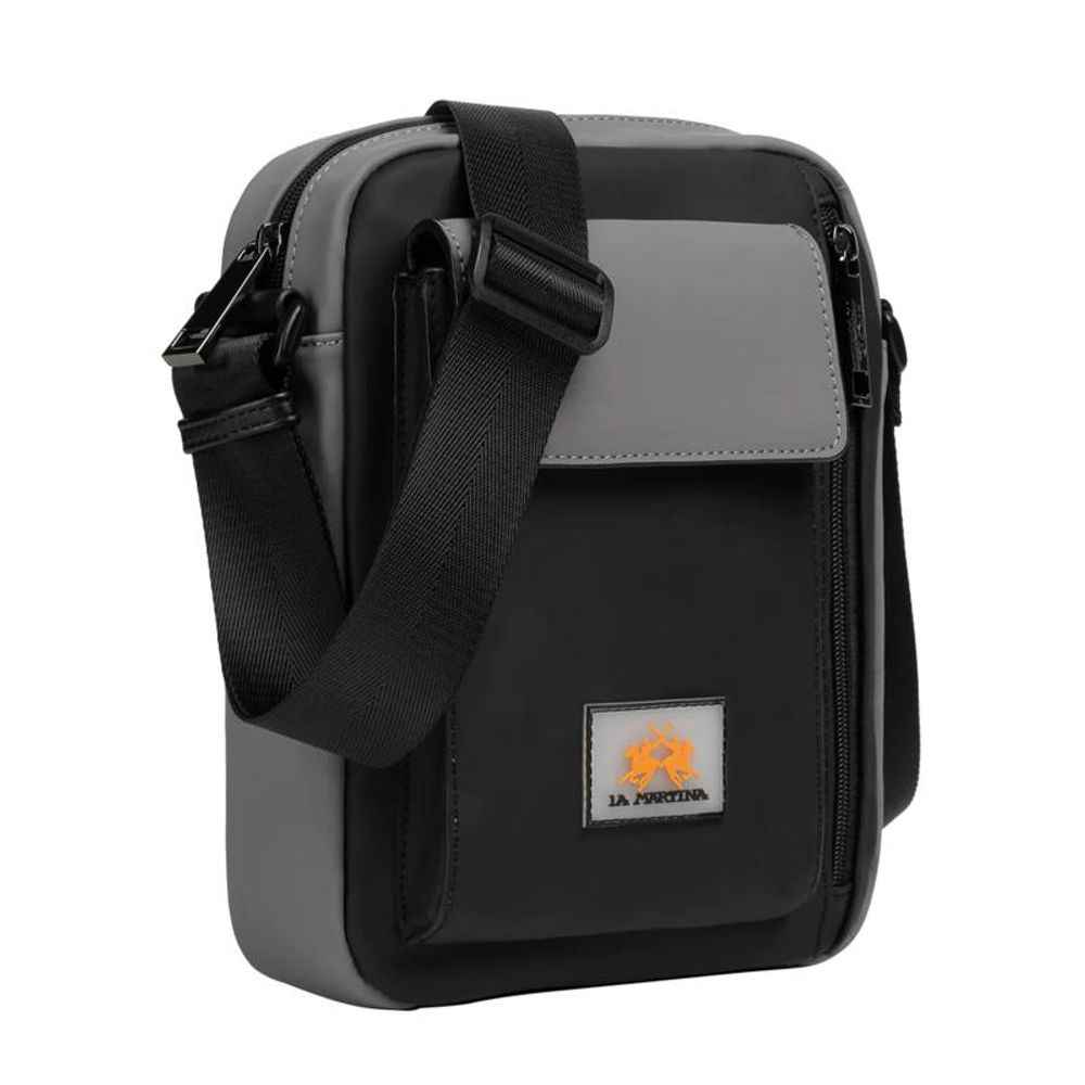 Black Polyethylene Crossbody Bag