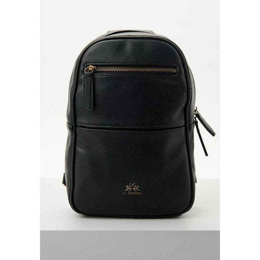 Black Polyethylene Crossbody Bag