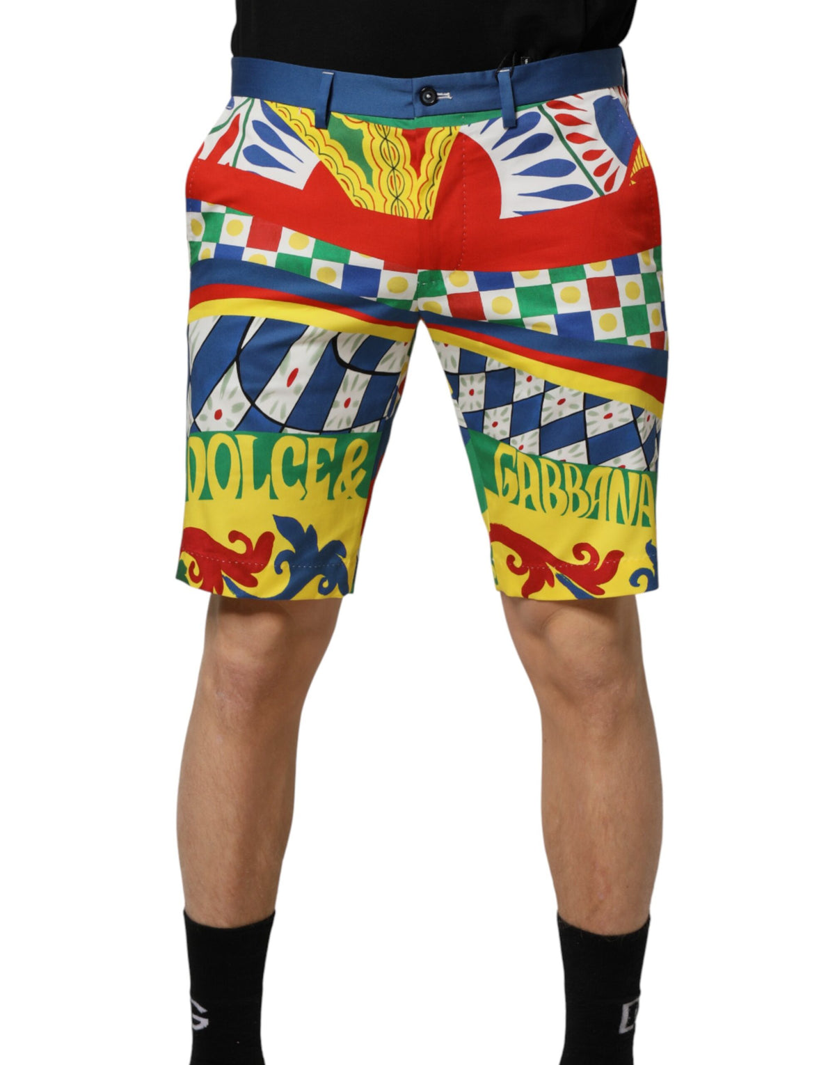 Multicolor Carretto Print Men Bermuda Shorts