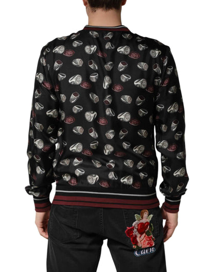 Black Ring Print CrewNeck Sweatshirt  Sweater