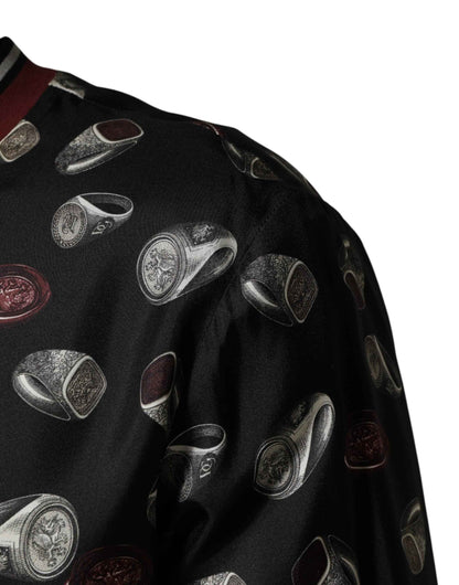 Black Ring Print CrewNeck Sweatshirt  Sweater
