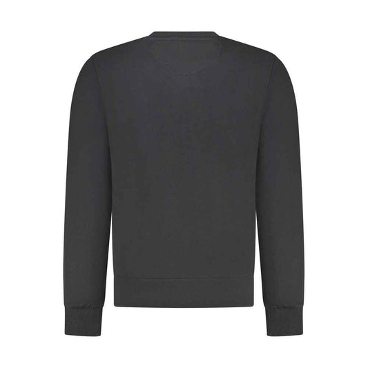 Black Cotton Men Sweatshirt