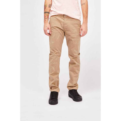 Beige Cotton Casual Pants
