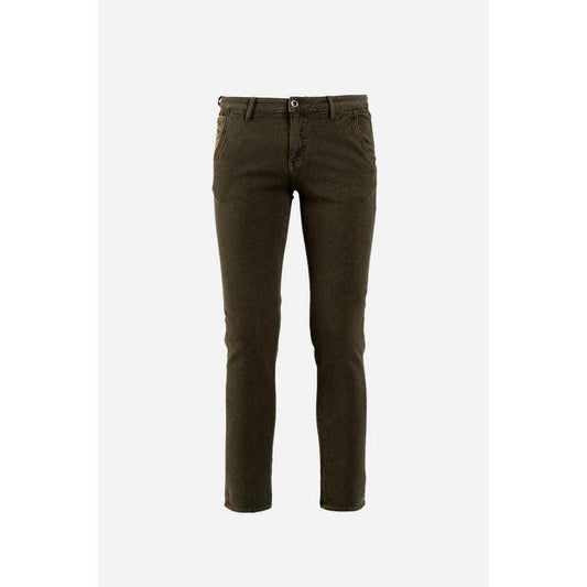 Brown Cotton Casual Pants