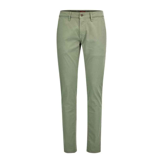 Green Cotton Casual Pants
