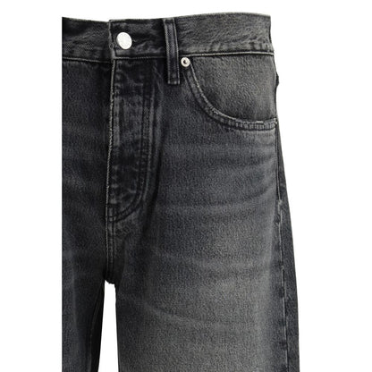 Black Cotton Relaxed Fit Jeans