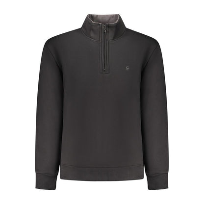 Black Cotton Men Sweatshirt