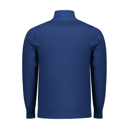 Blue Viscose Men Sweater