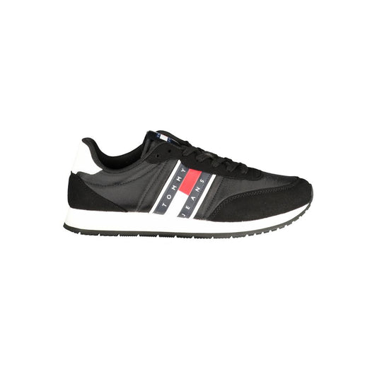 Black Polyurethane Men Sneaker