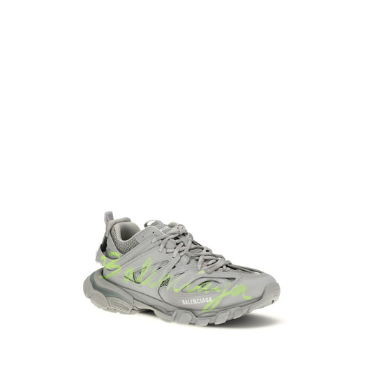 Gray Polyester Athletic Sneakers
