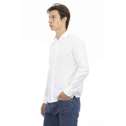 White Cotton Long Sleeve T-Shirt