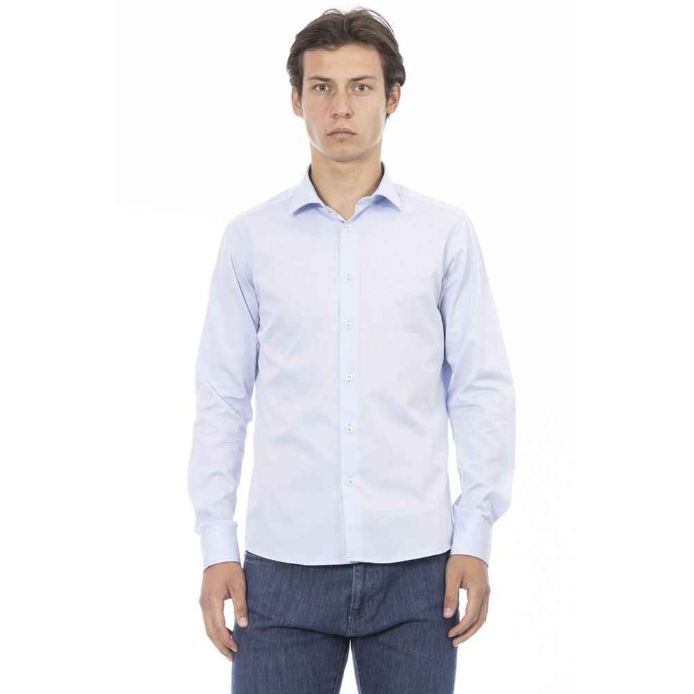 Blue Cotton Long Sleeve T-Shirt