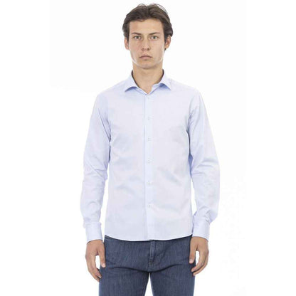 Blue Cotton Long Sleeve T-Shirt
