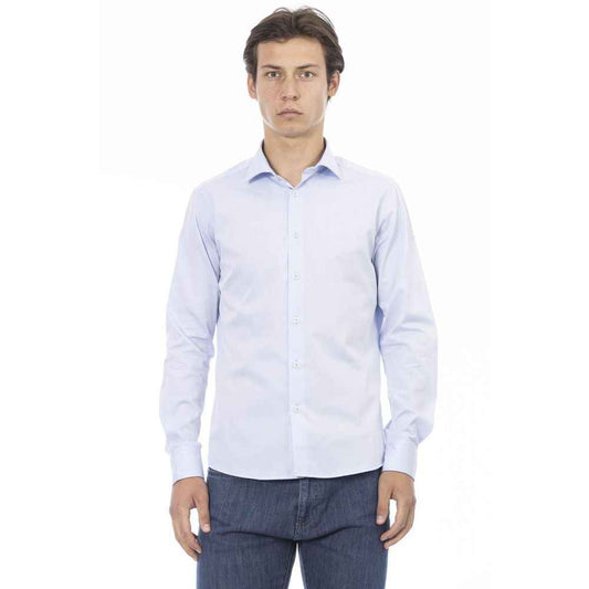 Blue Cotton Long Sleeve T-Shirt