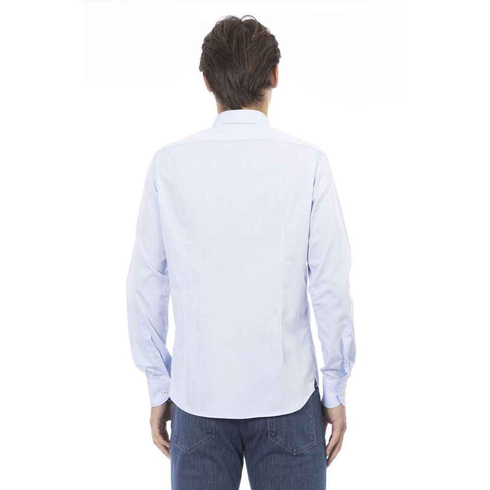 Blue Cotton Long Sleeve T-Shirt