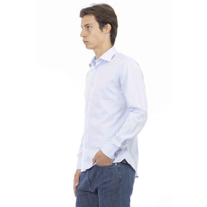 Blue Cotton Long Sleeve T-Shirt