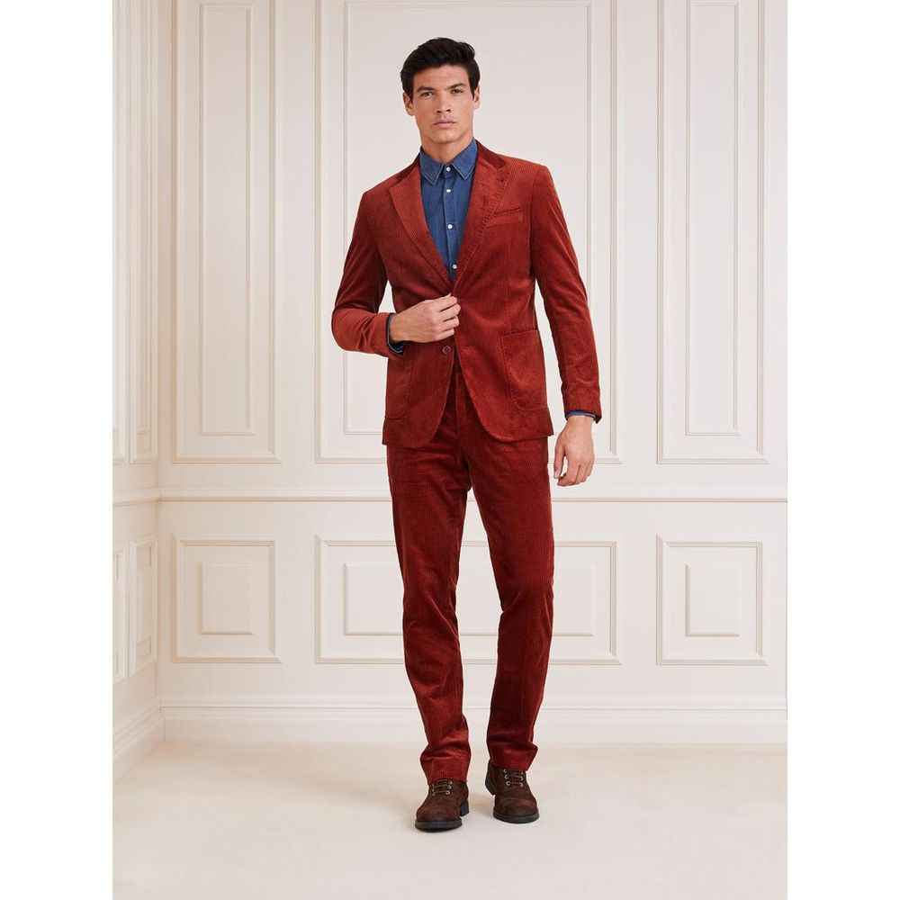 Brown Cotton Casual Pants