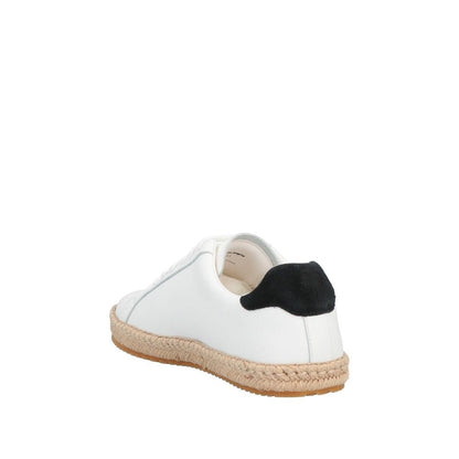 White Calfskin Low Top Sneakers