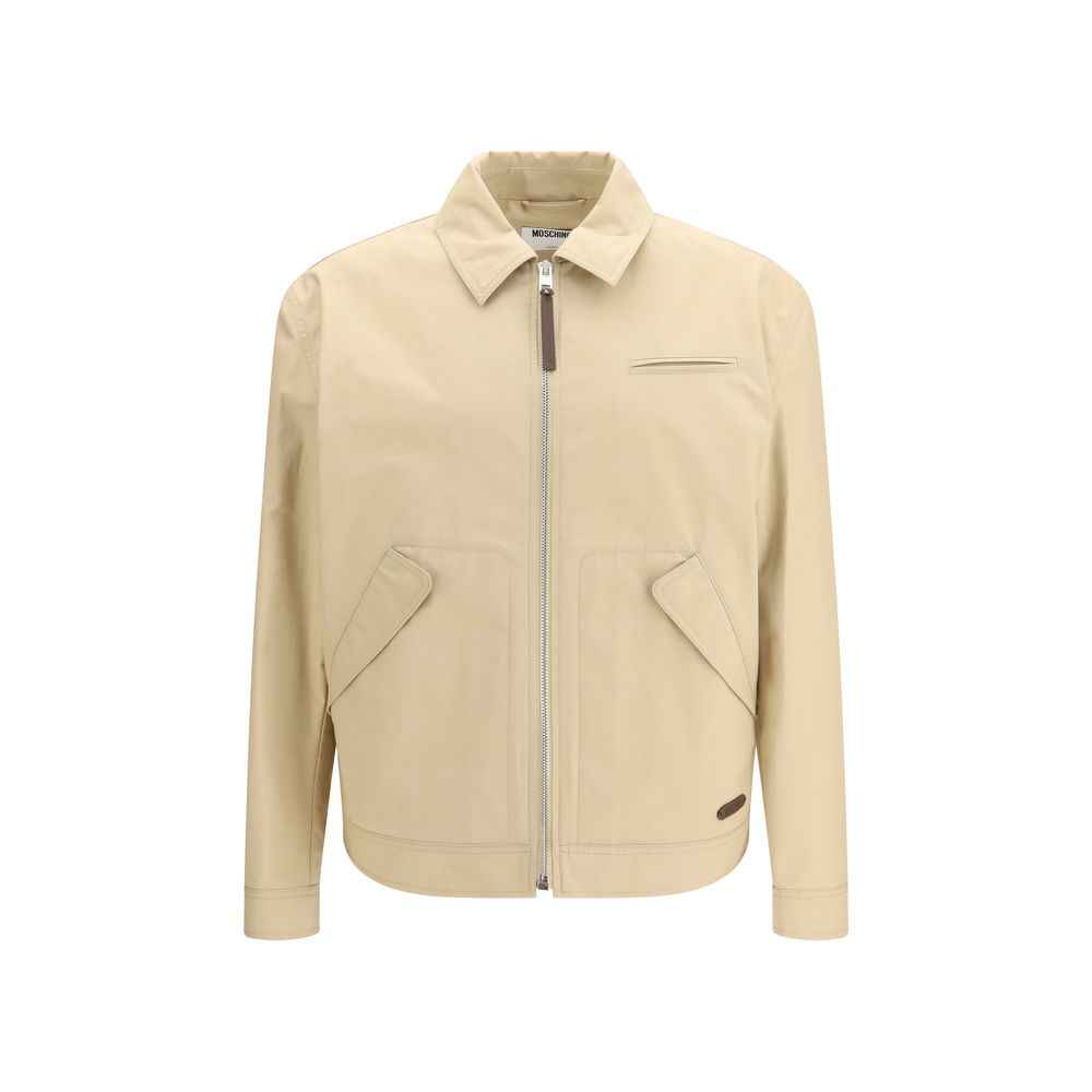 Beige Cotton Full-Length Jacket