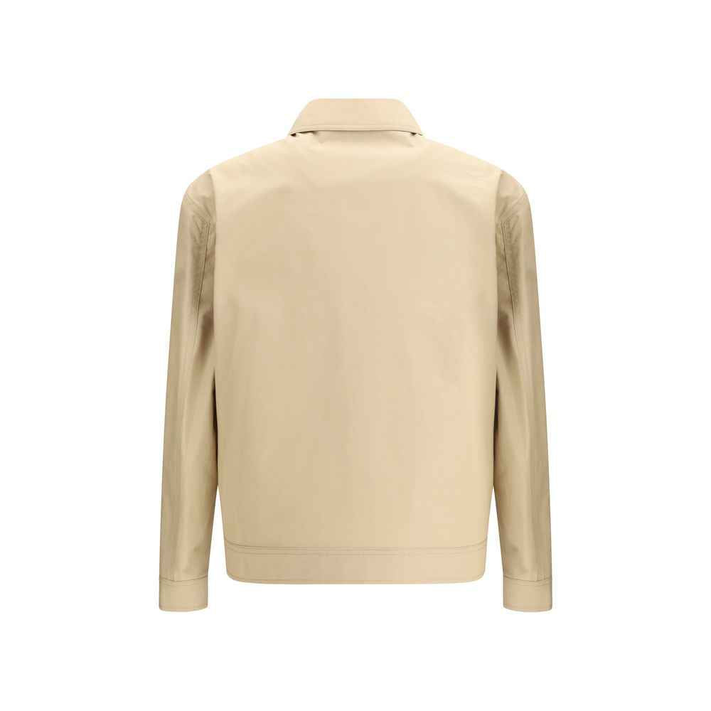Beige Cotton Full-Length Jacket