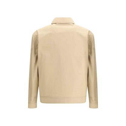 Beige Cotton Full-Length Jacket