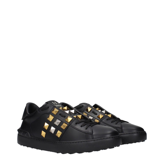 Black Leather Sneakers