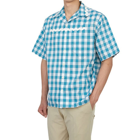 Blue Cotton Pattern Shirt