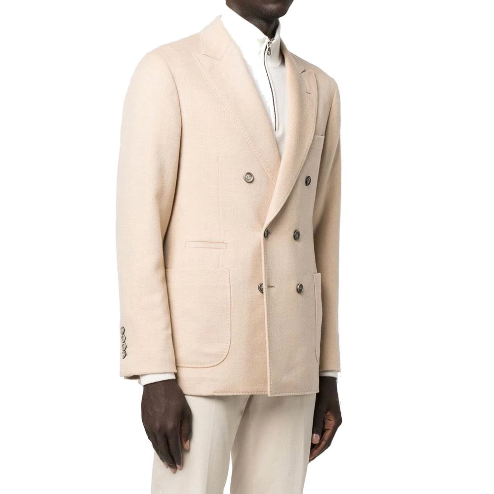 Beige Wool Full-Length Jacket