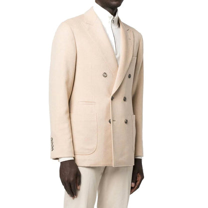 Beige Wool Full-Length Jacket