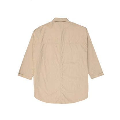 Beige Cotton Full-Length Jacket