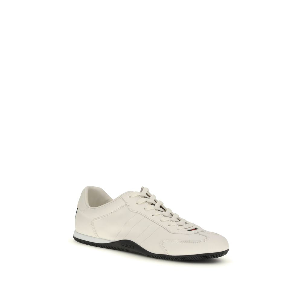 White Calf Leather Bos Taurus Low Top Sneakers