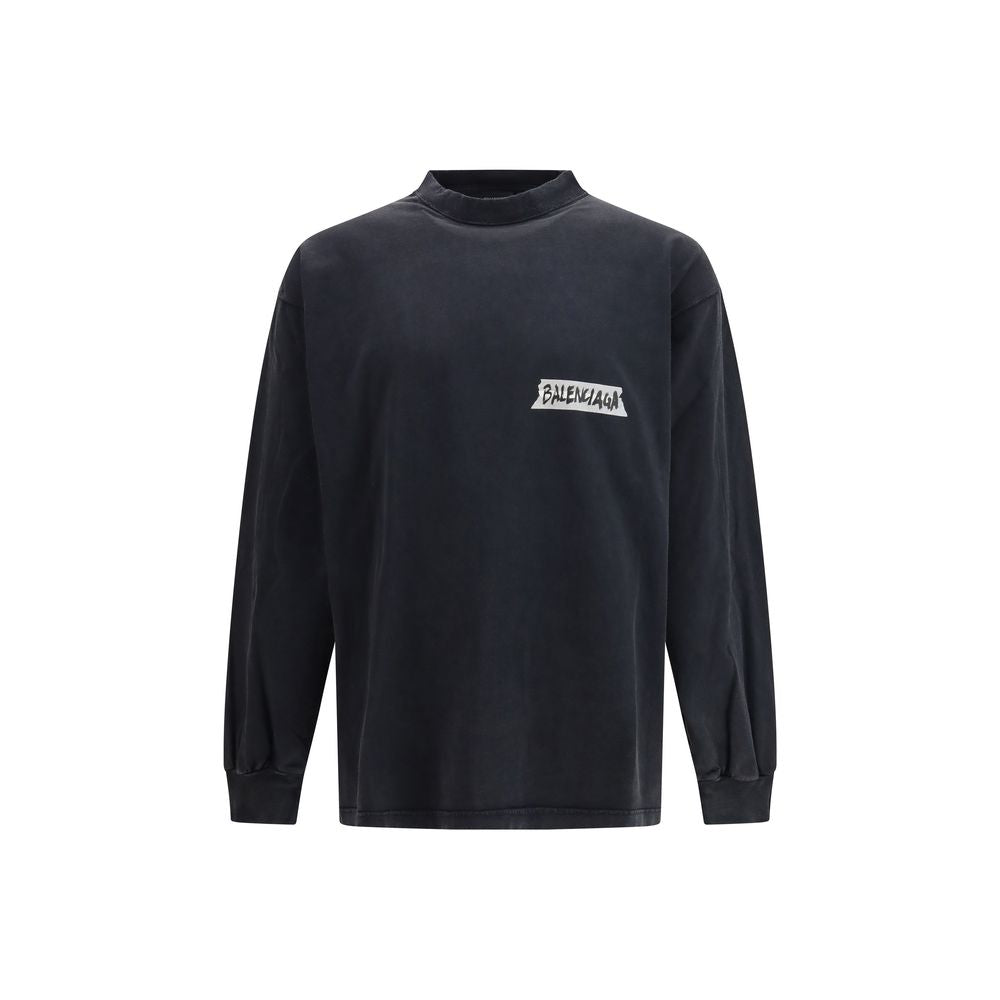 Black Cotton Sweatshirt