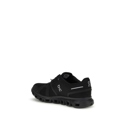 Black Polyurethane Athletic Sneakers