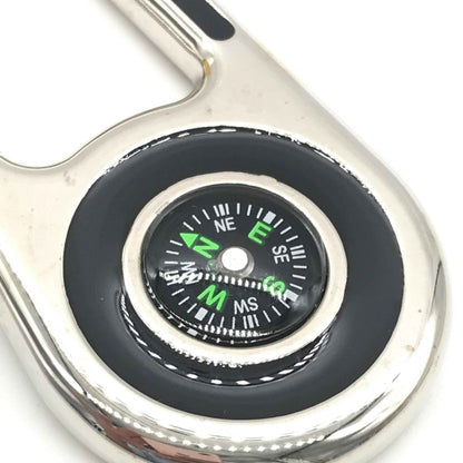 Silver Metal Compass Charm Keychain