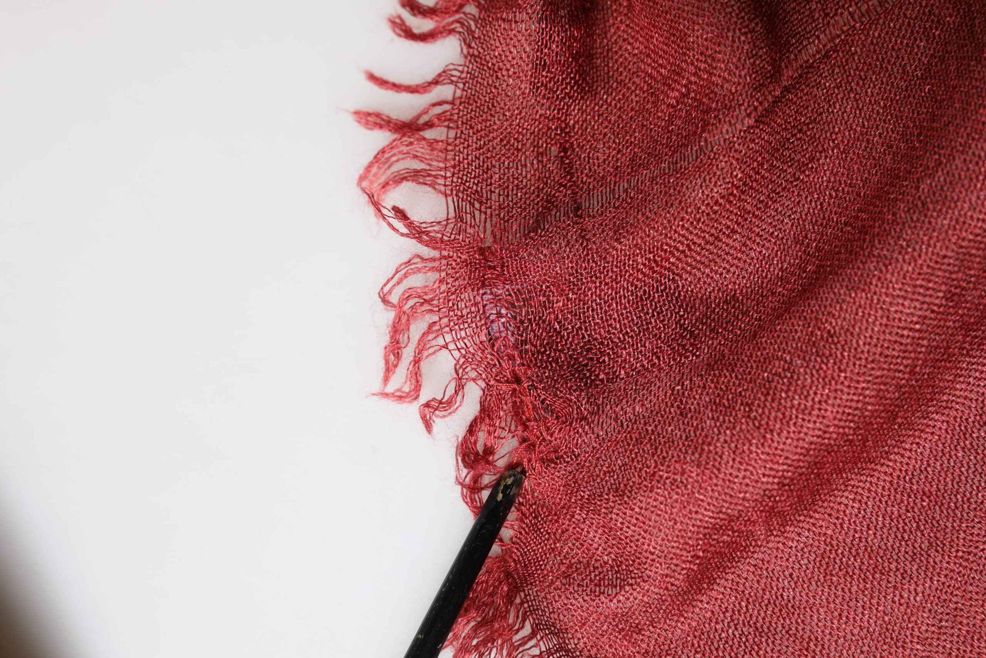 Red Cashmere Silk Fringe Wrap Foulard 200cm X 70cm Scarf