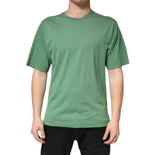 LightGreen Cotton Crewneck Short Sleeve T-Shirt