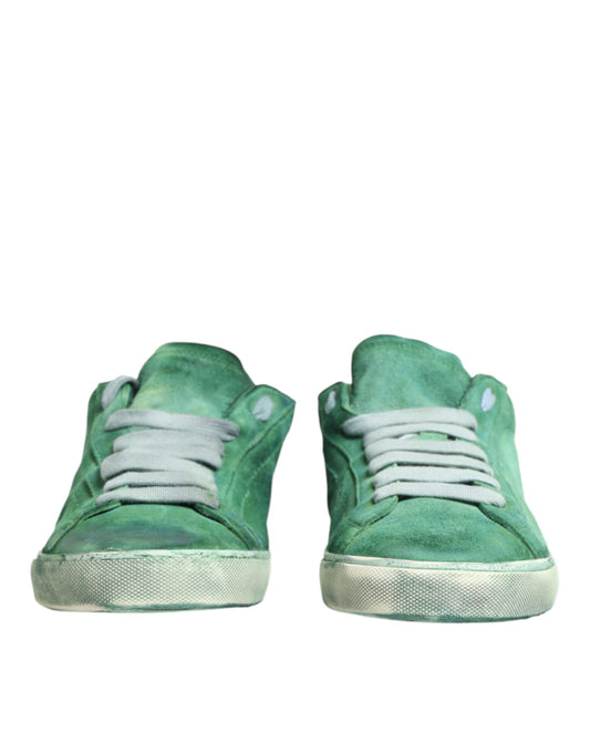 Green Suade DG Logo Sole Low Top Sneakers Shoes