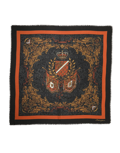 Multicolor Crest Print Cashmere 272cm x 132cm Men Scarf